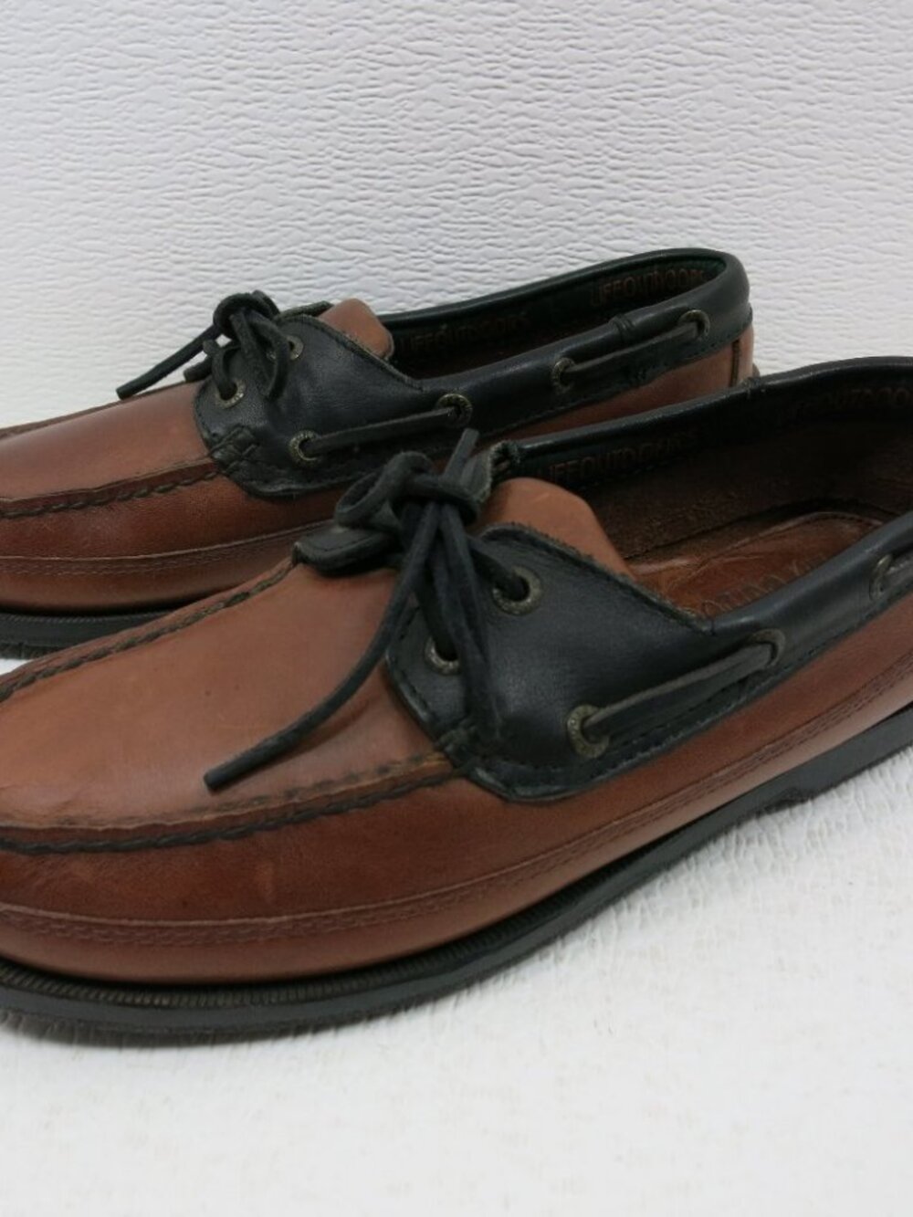 LIFEOUTDOORS Two Tone Oil Tanned Leather Deck Shoes Men's Casual Footwear Sz 7 D